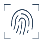 Fingerprint icon indicating biometric authentication or secure access.